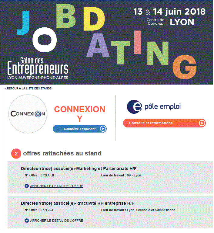 JOB DATING CONNEXION Y POLE EMPLOI